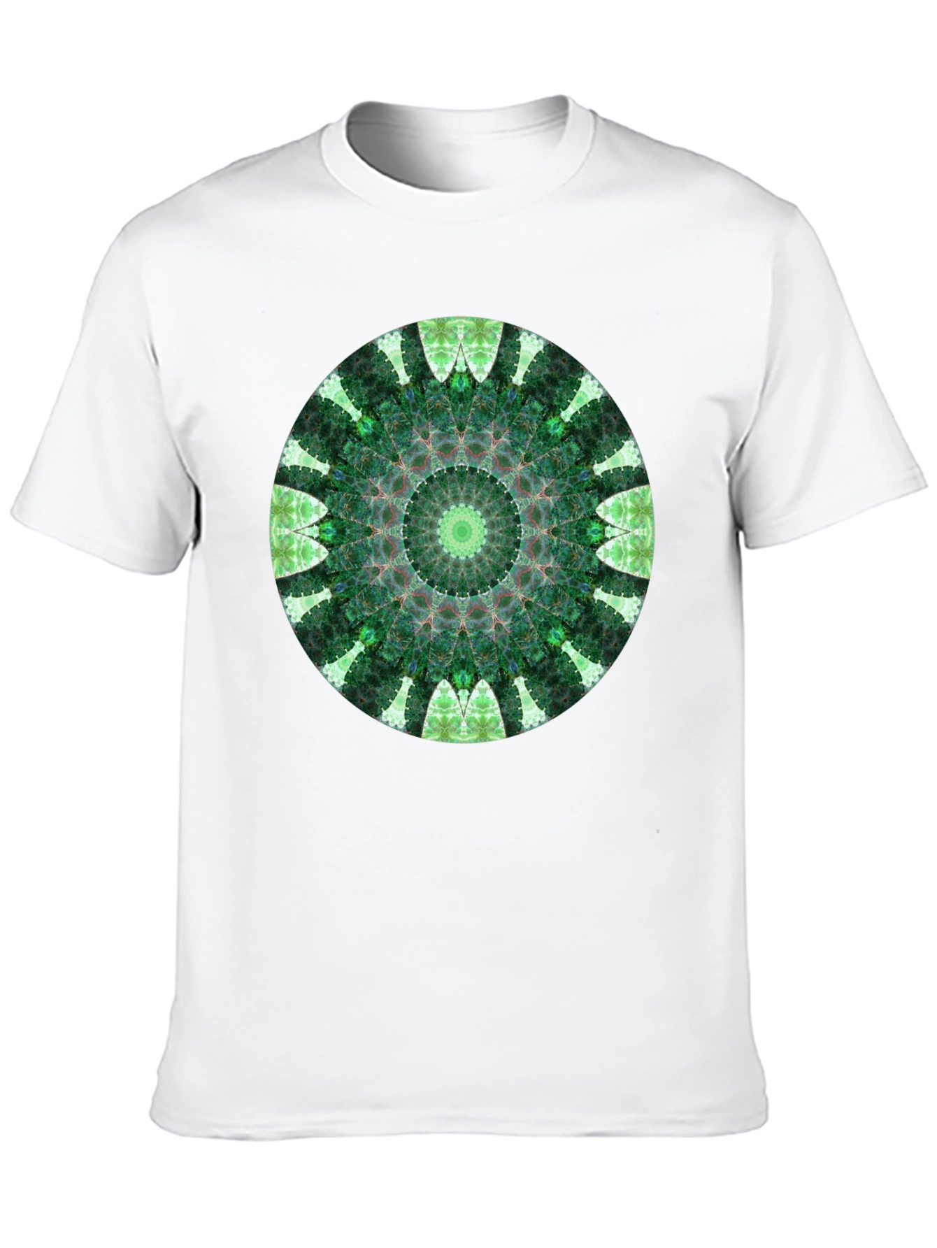 Green Mandala Graphic Black T-Shirt
