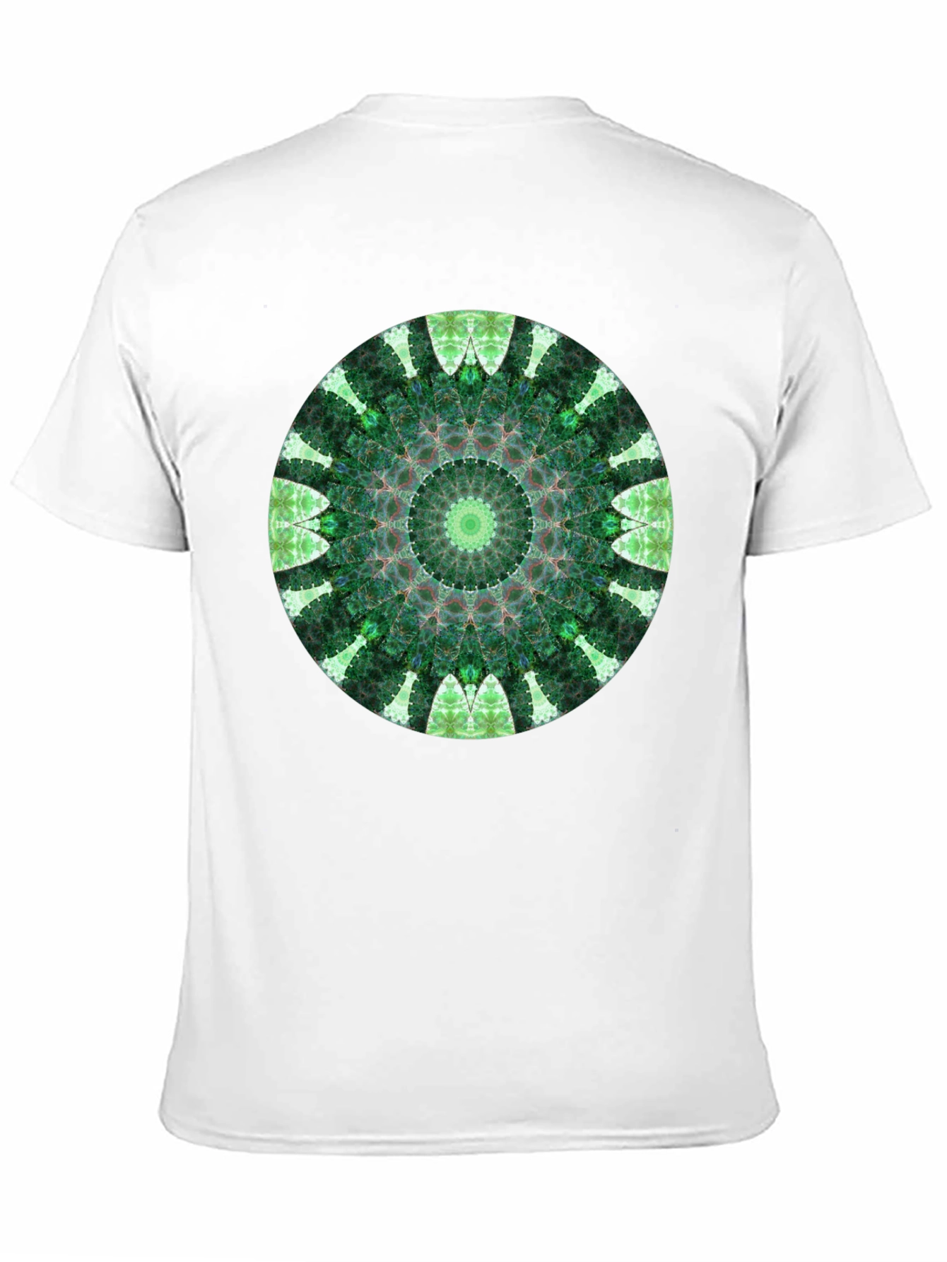 Green Mandala Graphic Black T-Shirt
