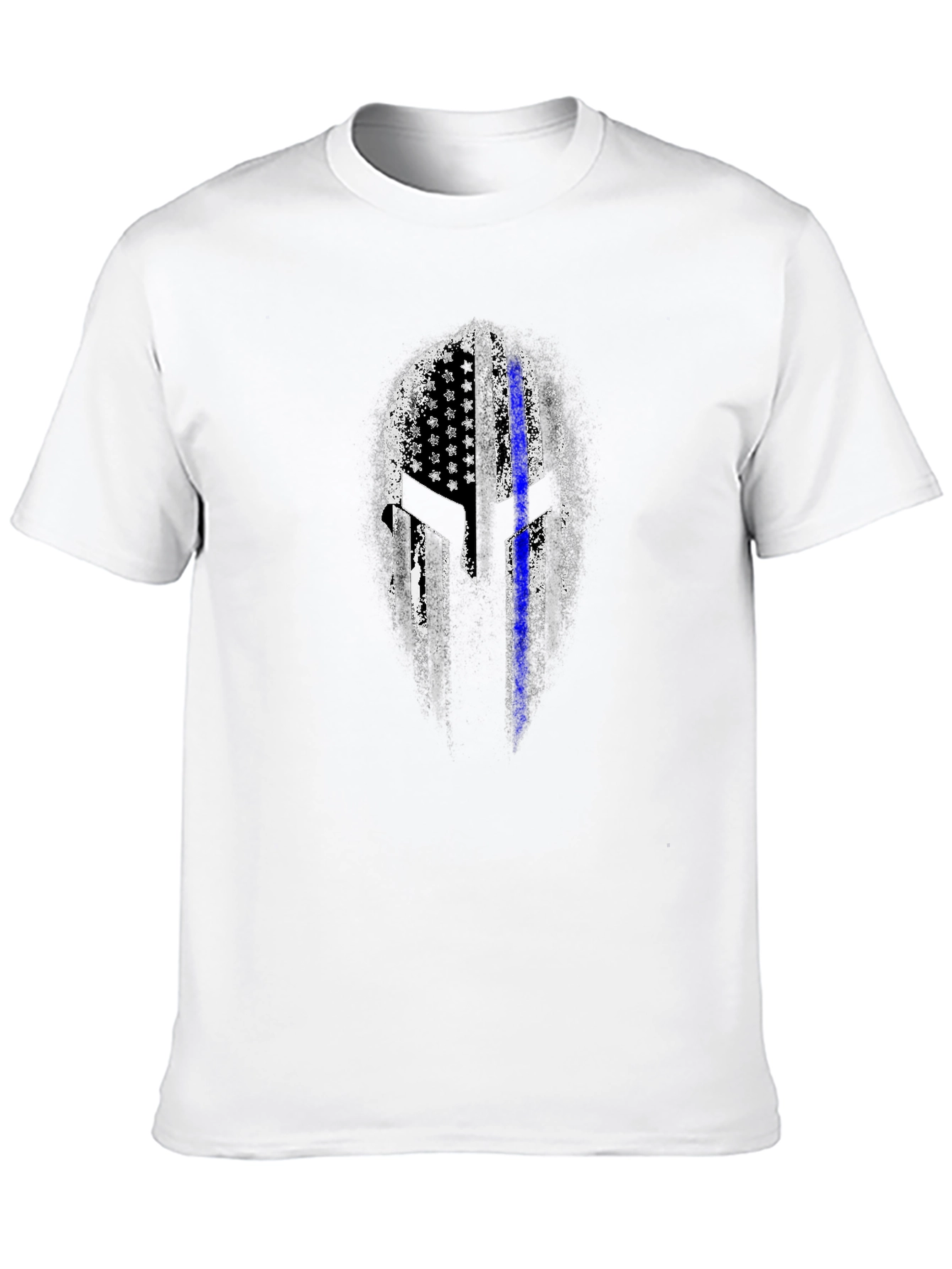 Thin Blue Line Spartan Helmet T-Shirt