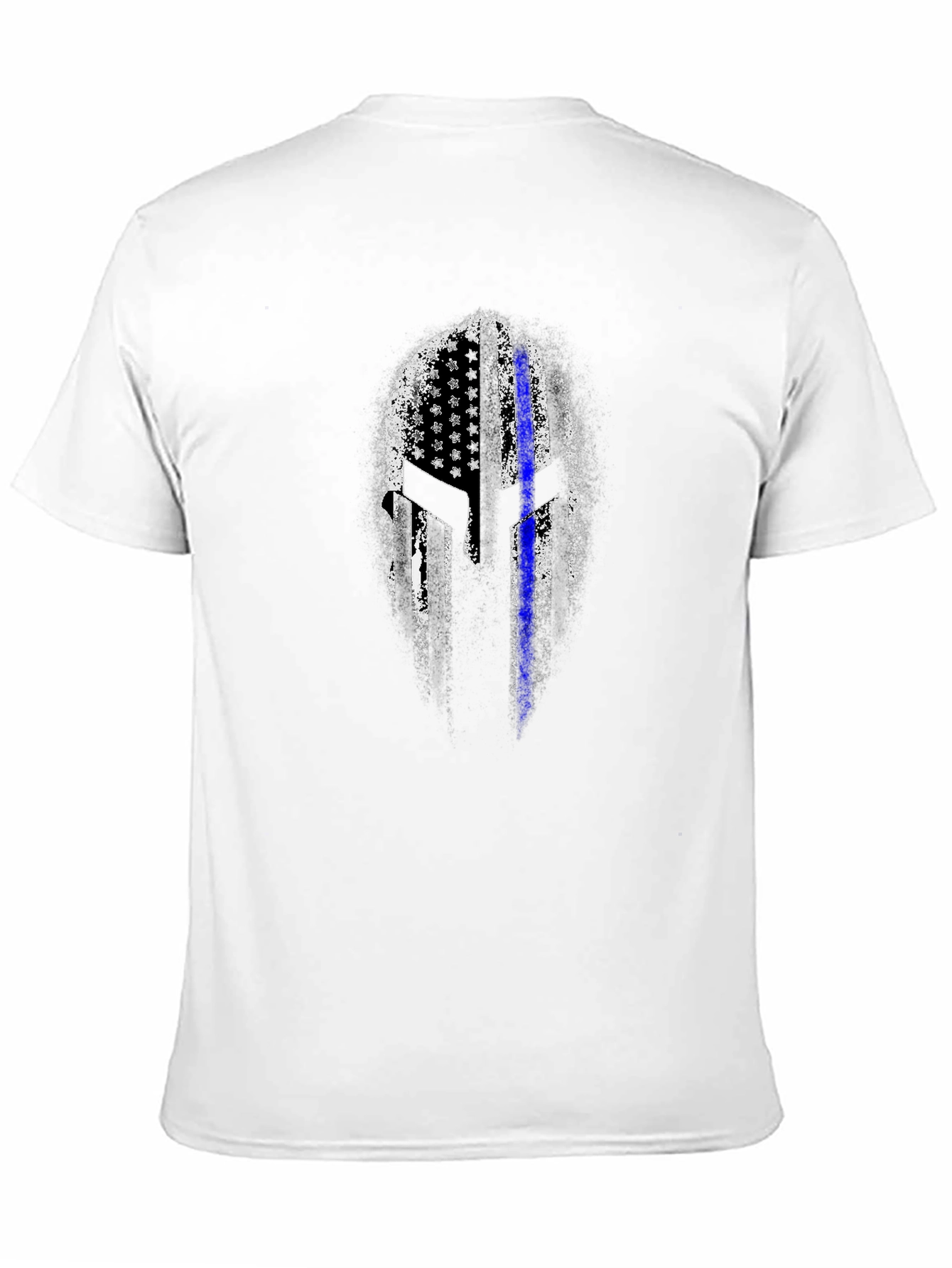 Thin Blue Line Spartan Helmet T-Shirt
