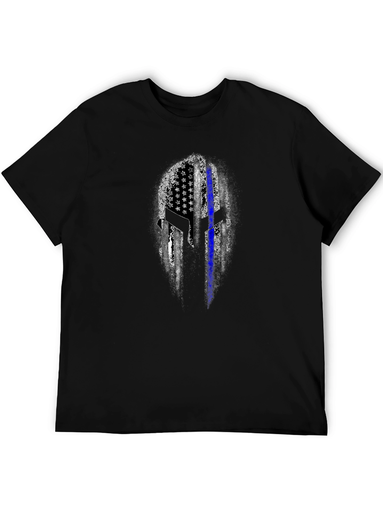 Thin Blue Line Spartan Helmet T-Shirt