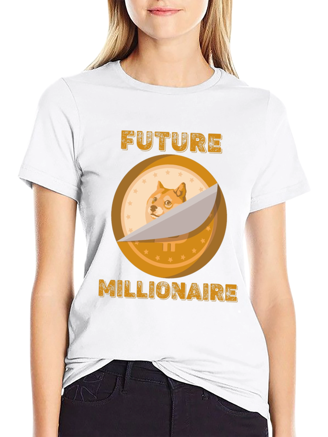 Doge Future Millionaire Graphic Tee - Black Cotton