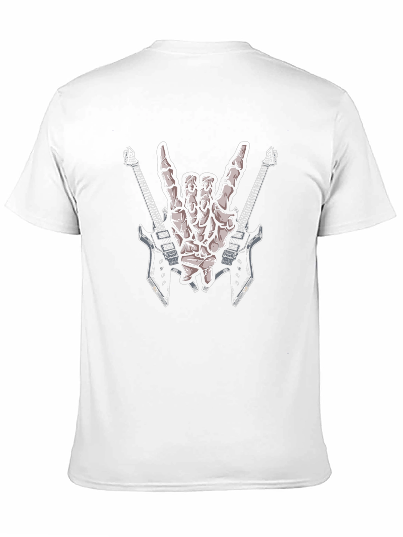 Rock On Skeleton Hand & Guitars Graphic Tee