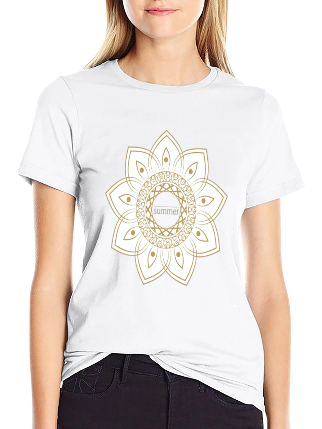 Summer Mandala Black Graphic Tee