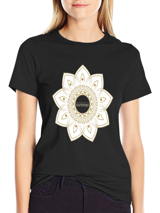 Summer Mandala Black Graphic Tee