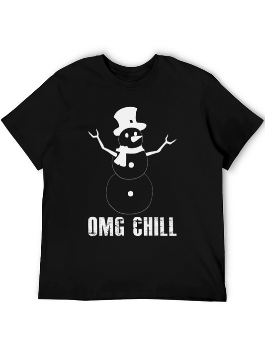 OMG Chill Snowman Graphic Tee - Winter Holiday Style