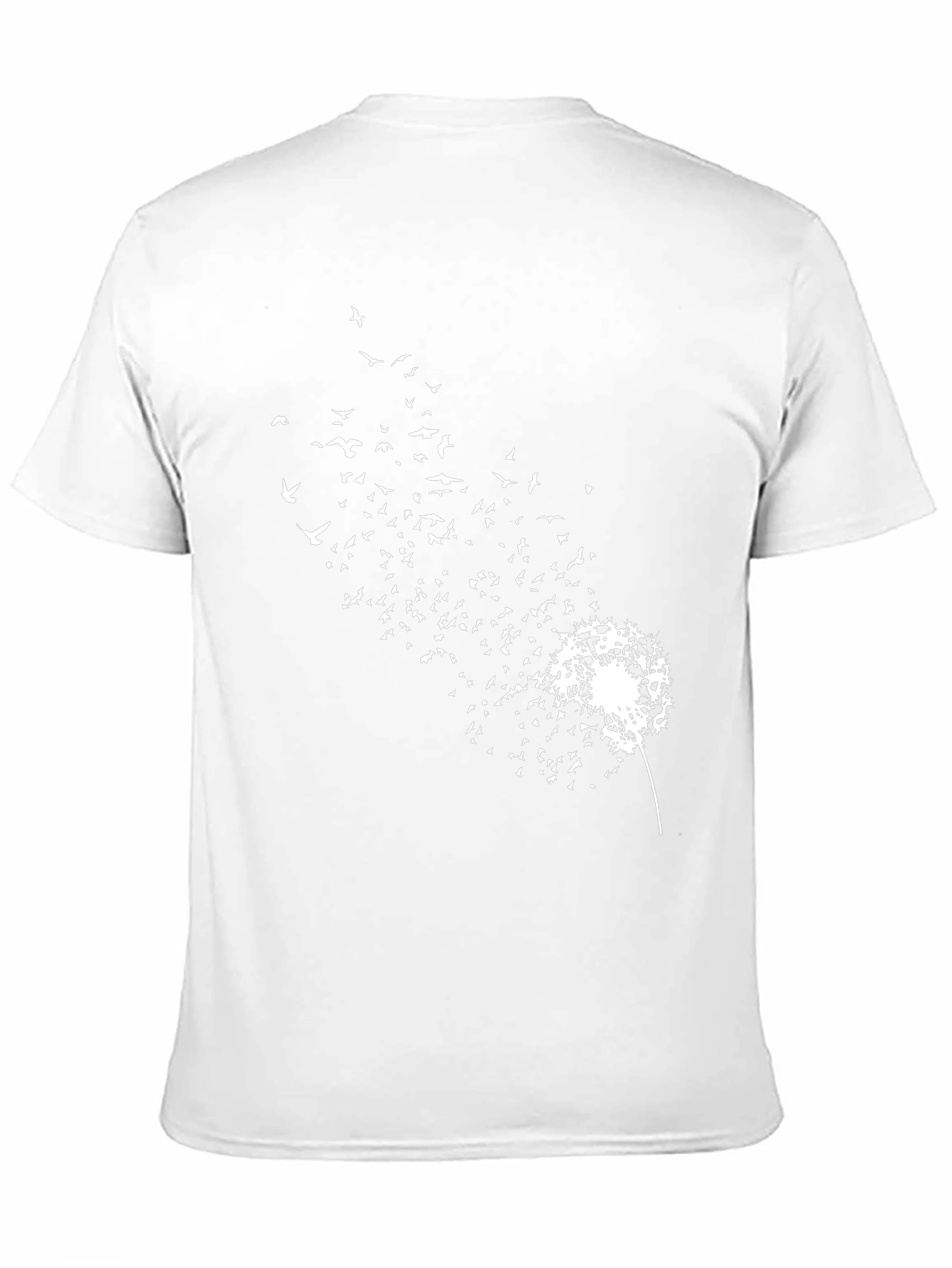 Dandelion Bird Print Black T-Shirt