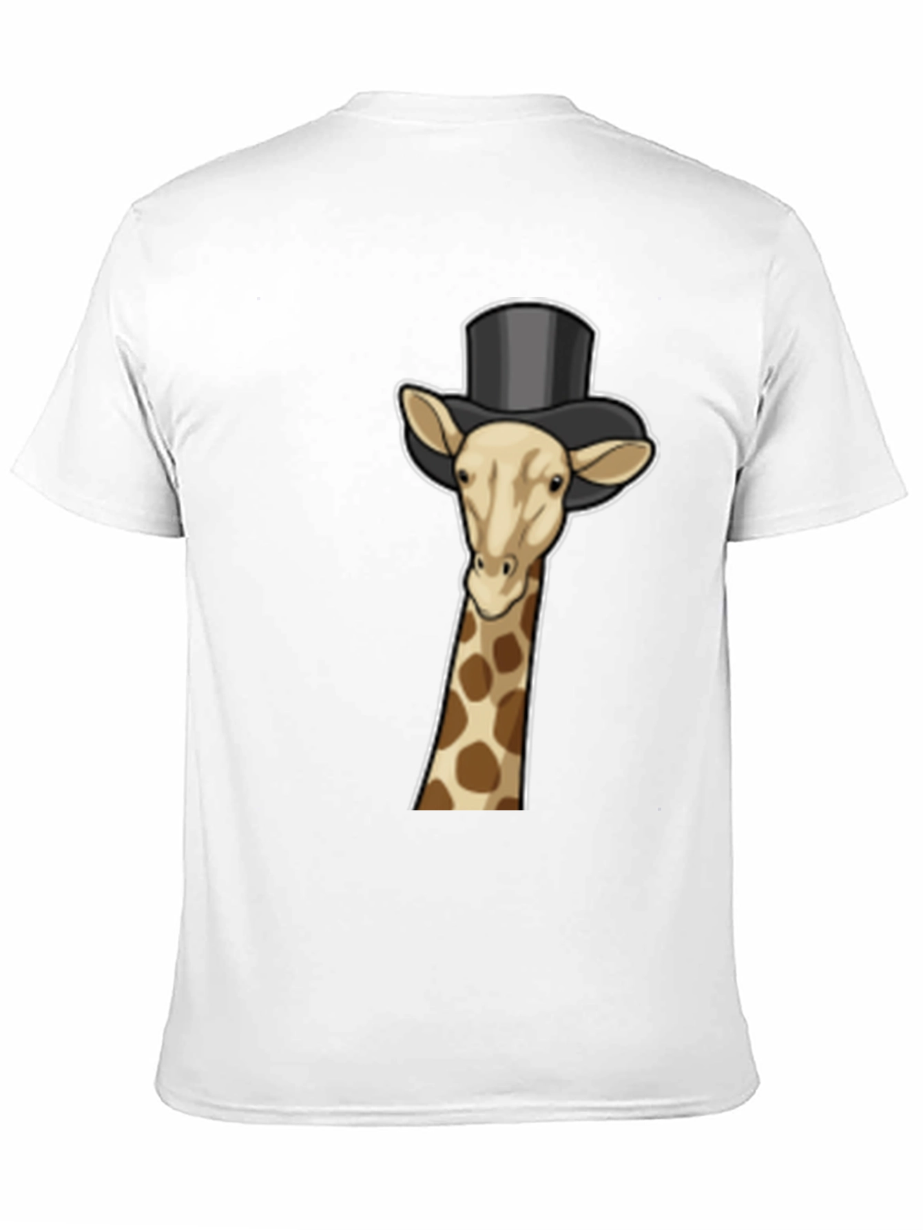 Giraffe Top Hat Graphic Tee - Black Cotton T-Shirt