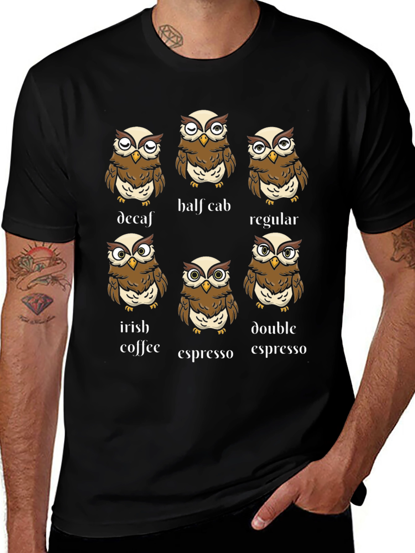 Coffee Owl T-Shirt: Espresso Decaf and More!