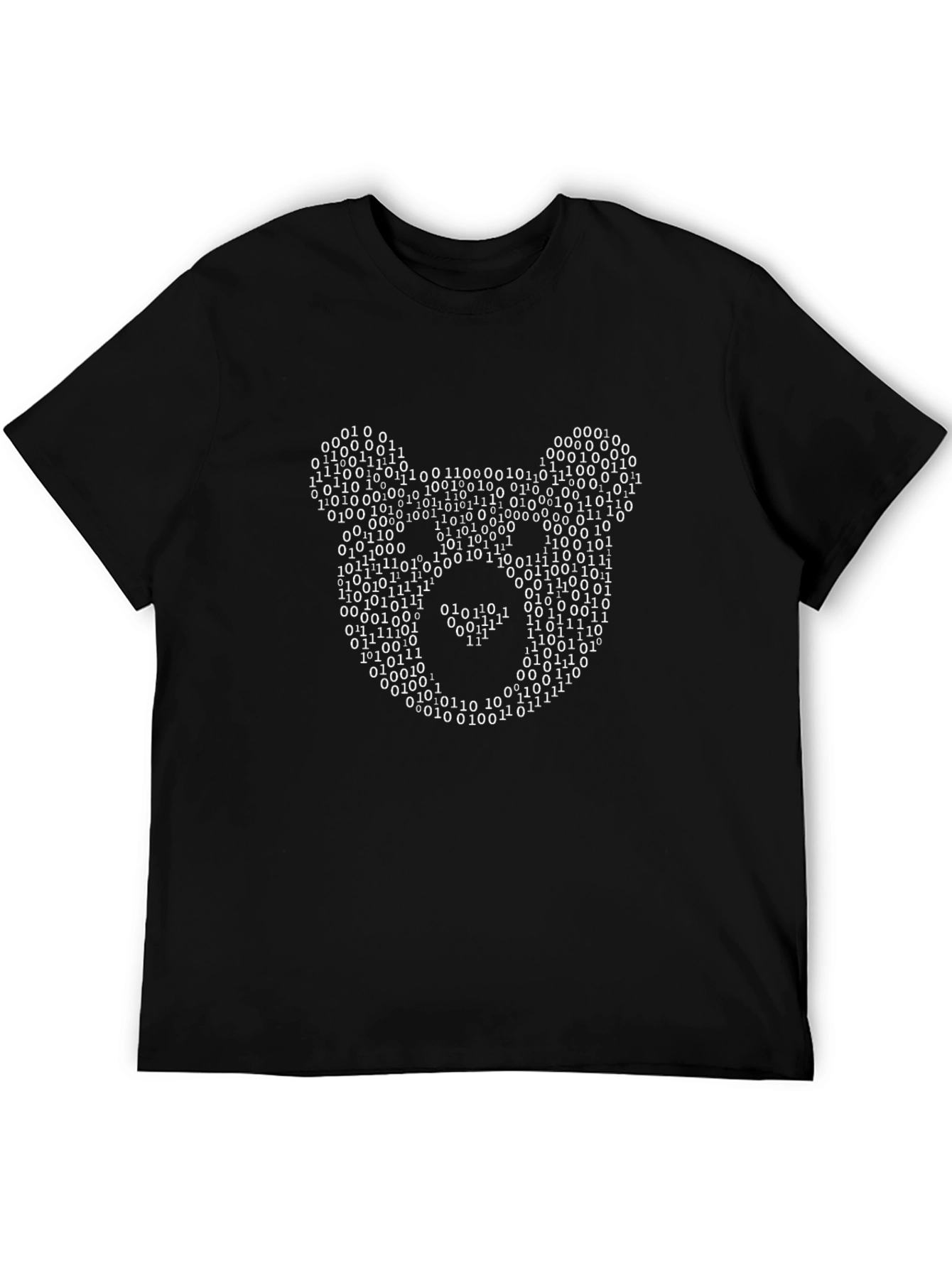 Binary Bear Graphic T-Shirt - Black