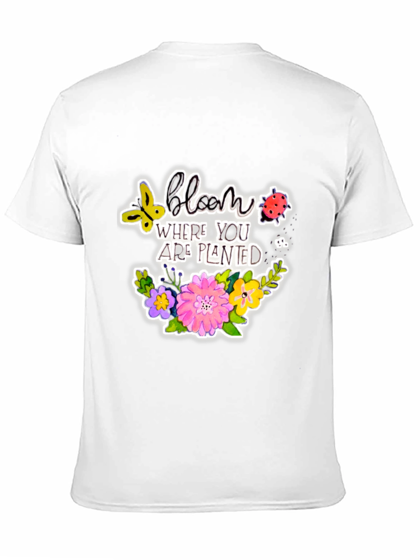 Bloom Where You Are Planted Black T-Shirt
