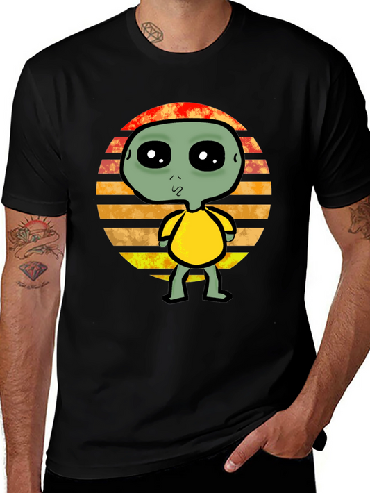 Retro Alien Graphic Tee - Black