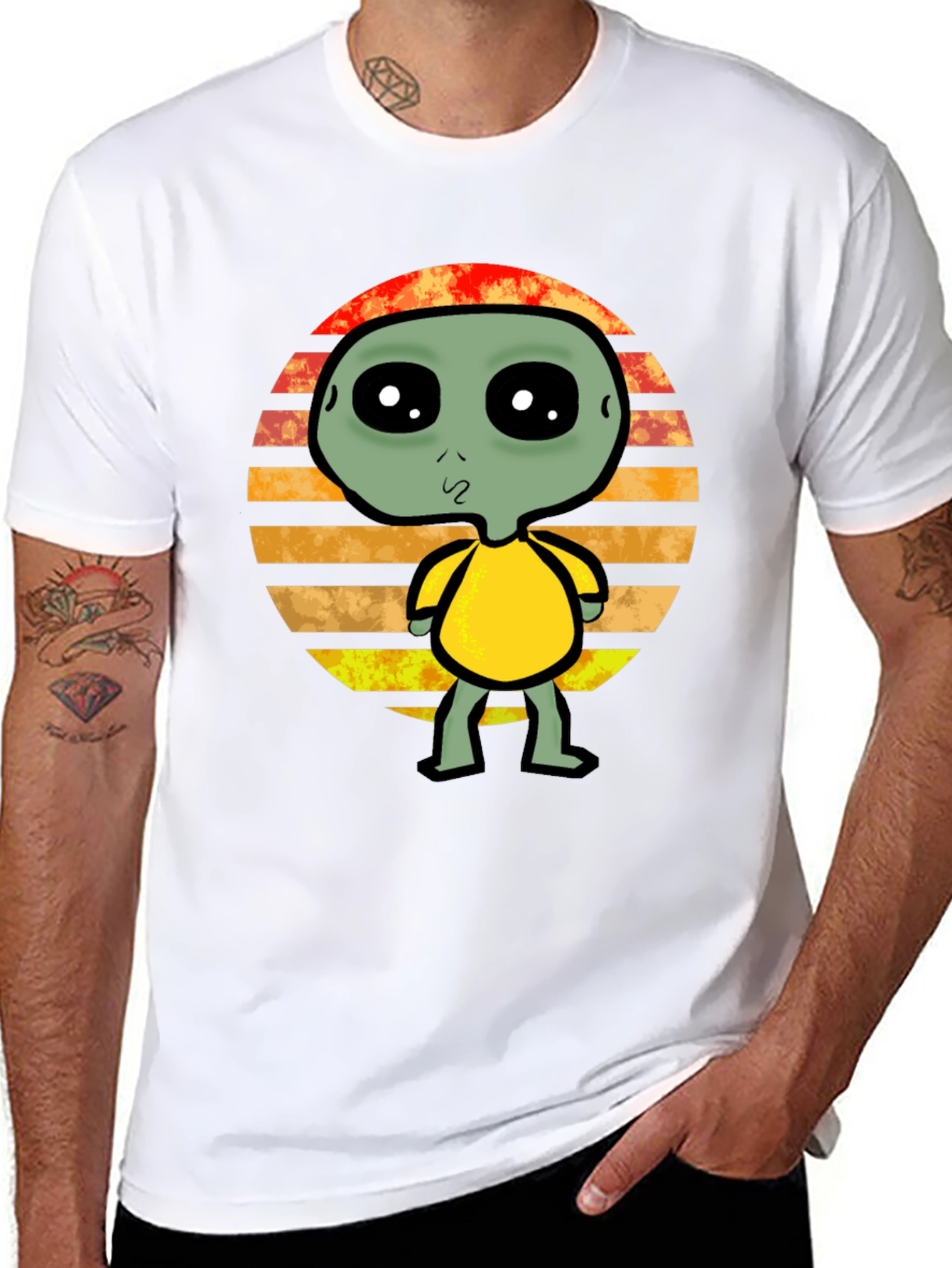 Retro Alien Graphic Tee - Black