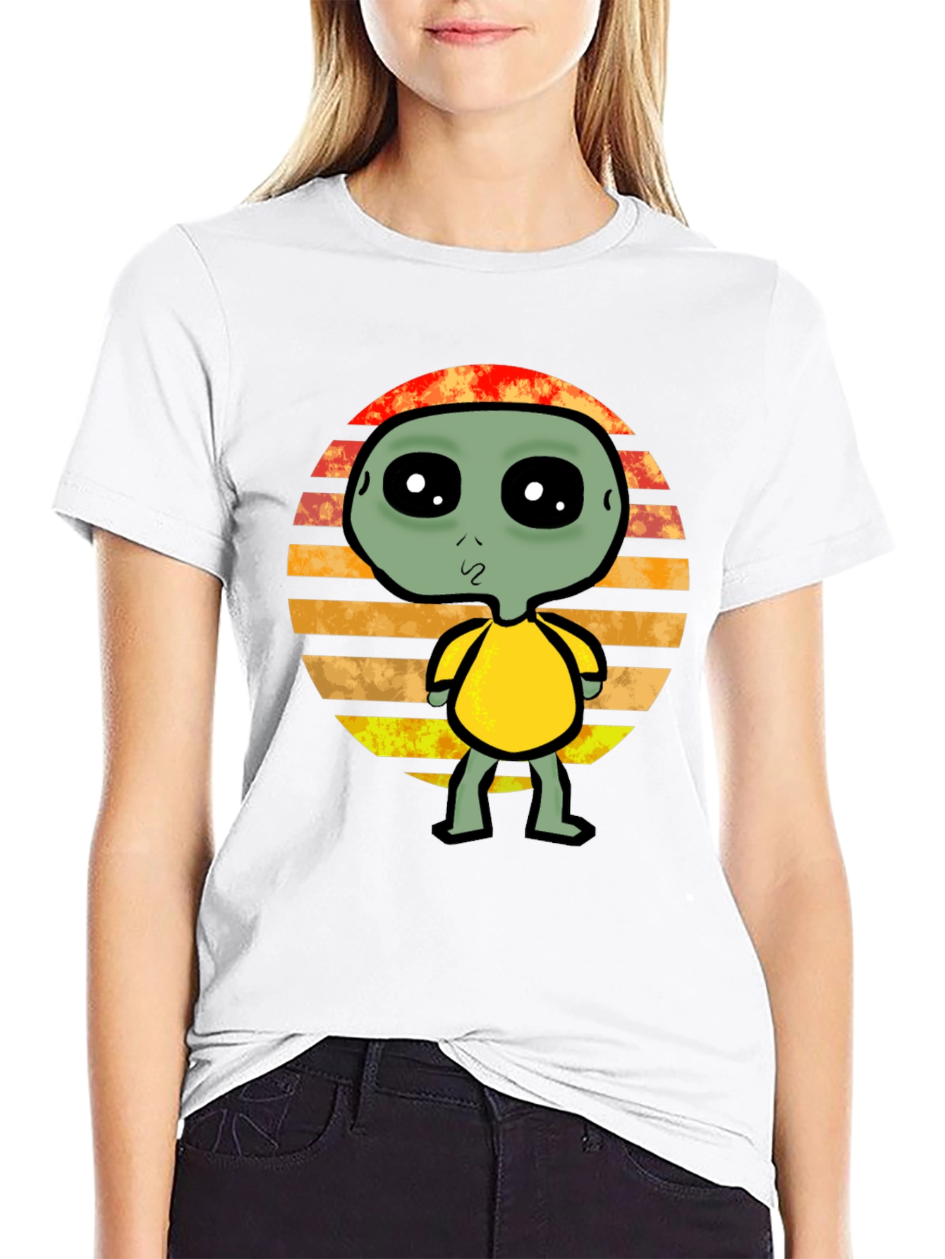 Retro Alien Graphic Tee - Black