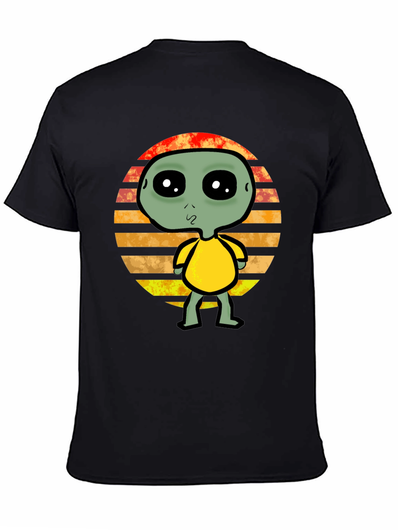 Retro Alien Graphic Tee - Black