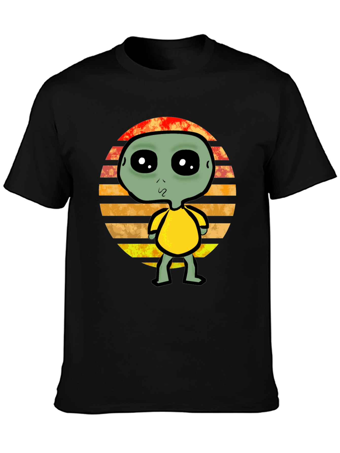 Retro Alien Graphic Tee - Black