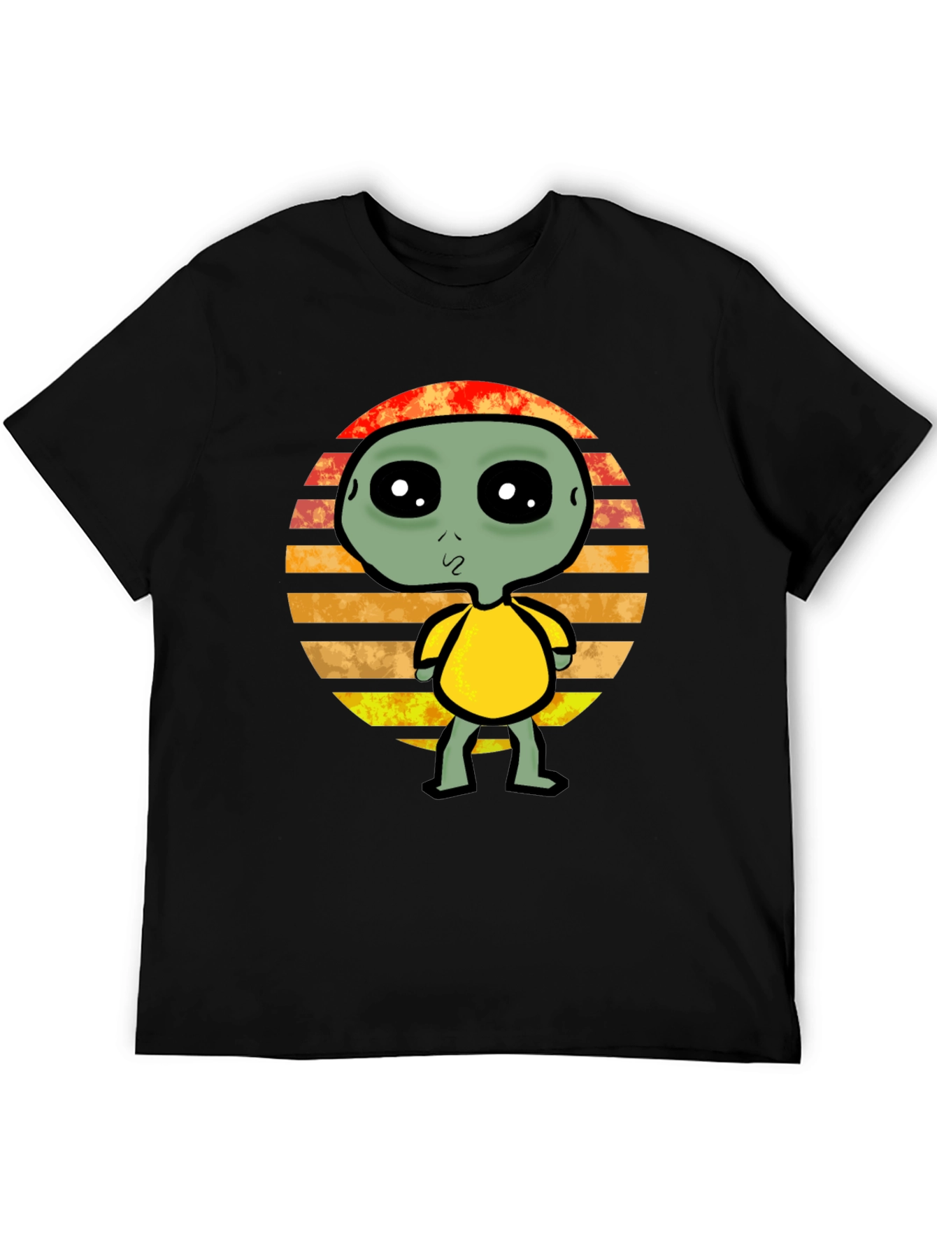 Retro Alien Graphic Tee - Black