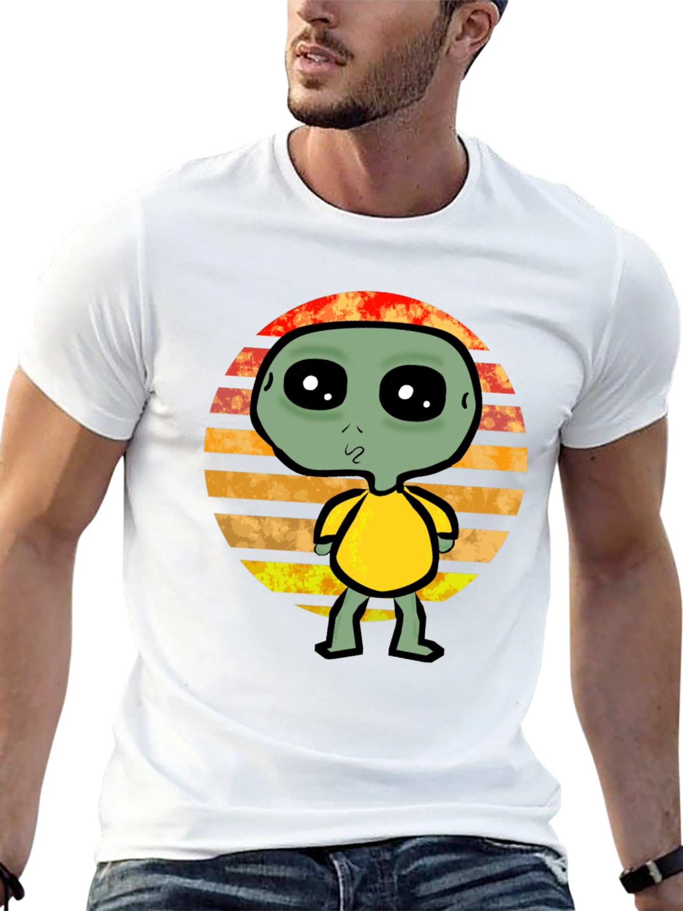 Retro Alien Graphic Tee - Black