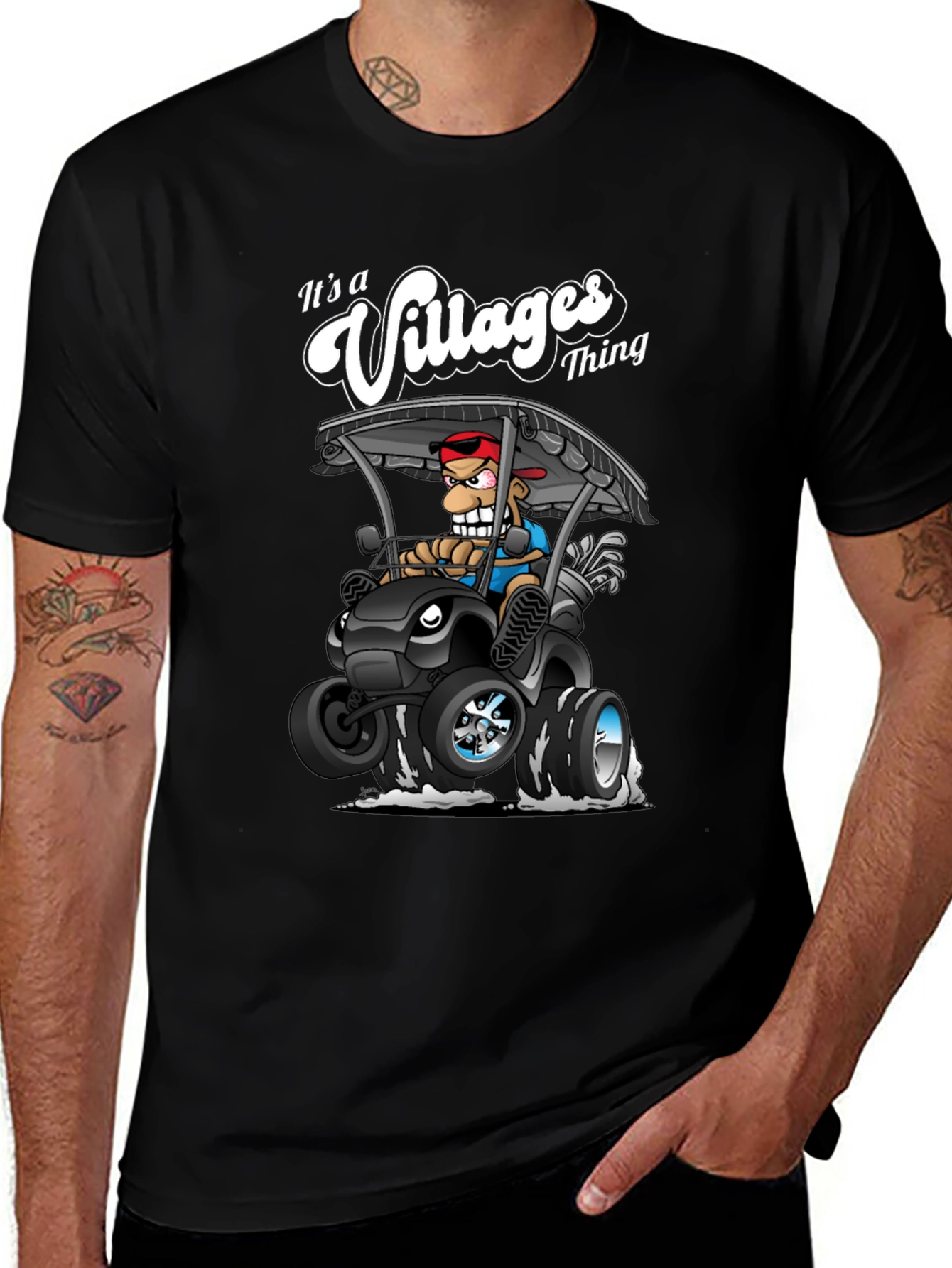 Its a Villages Thing Cartoon Golf Cart T-Shirt
