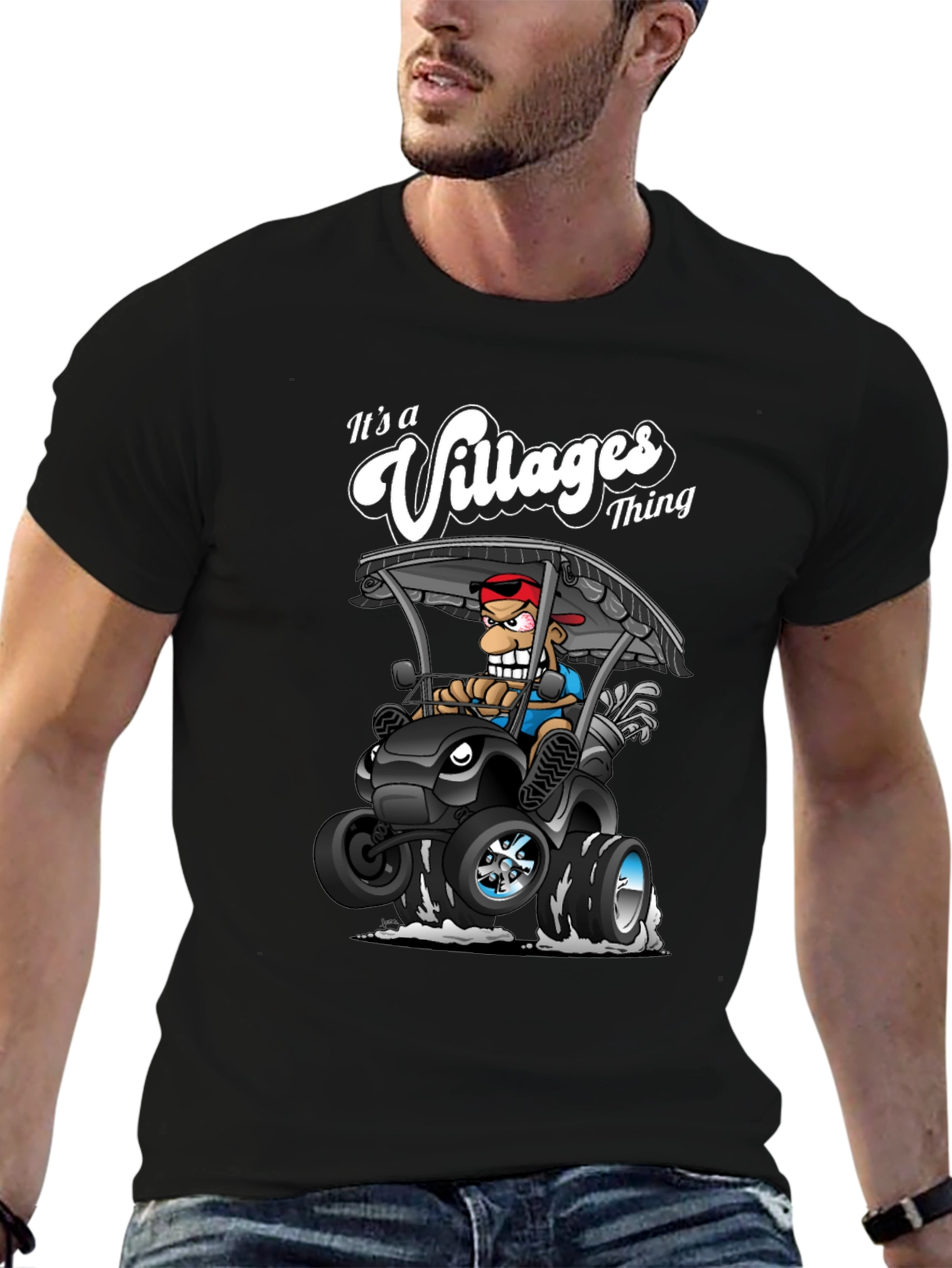 Its a Villages Thing Cartoon Golf Cart T-Shirt