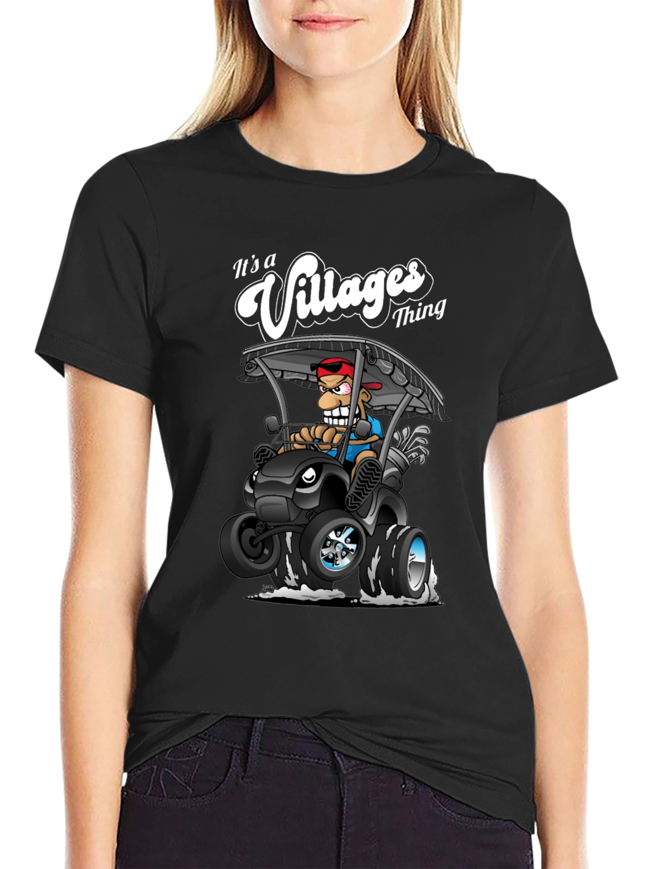 Its a Villages Thing Cartoon Golf Cart T-Shirt