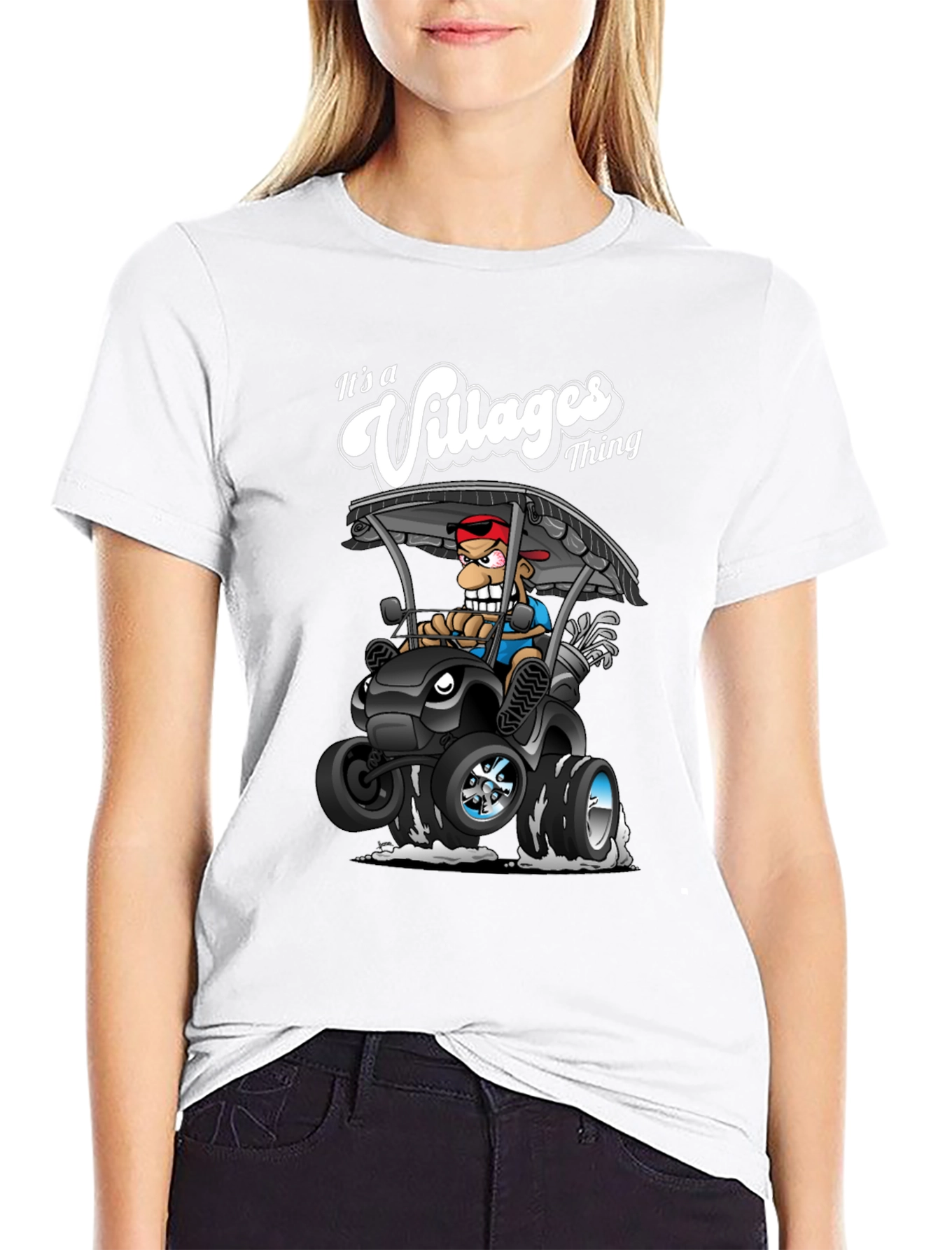 Its a Villages Thing Cartoon Golf Cart T-Shirt