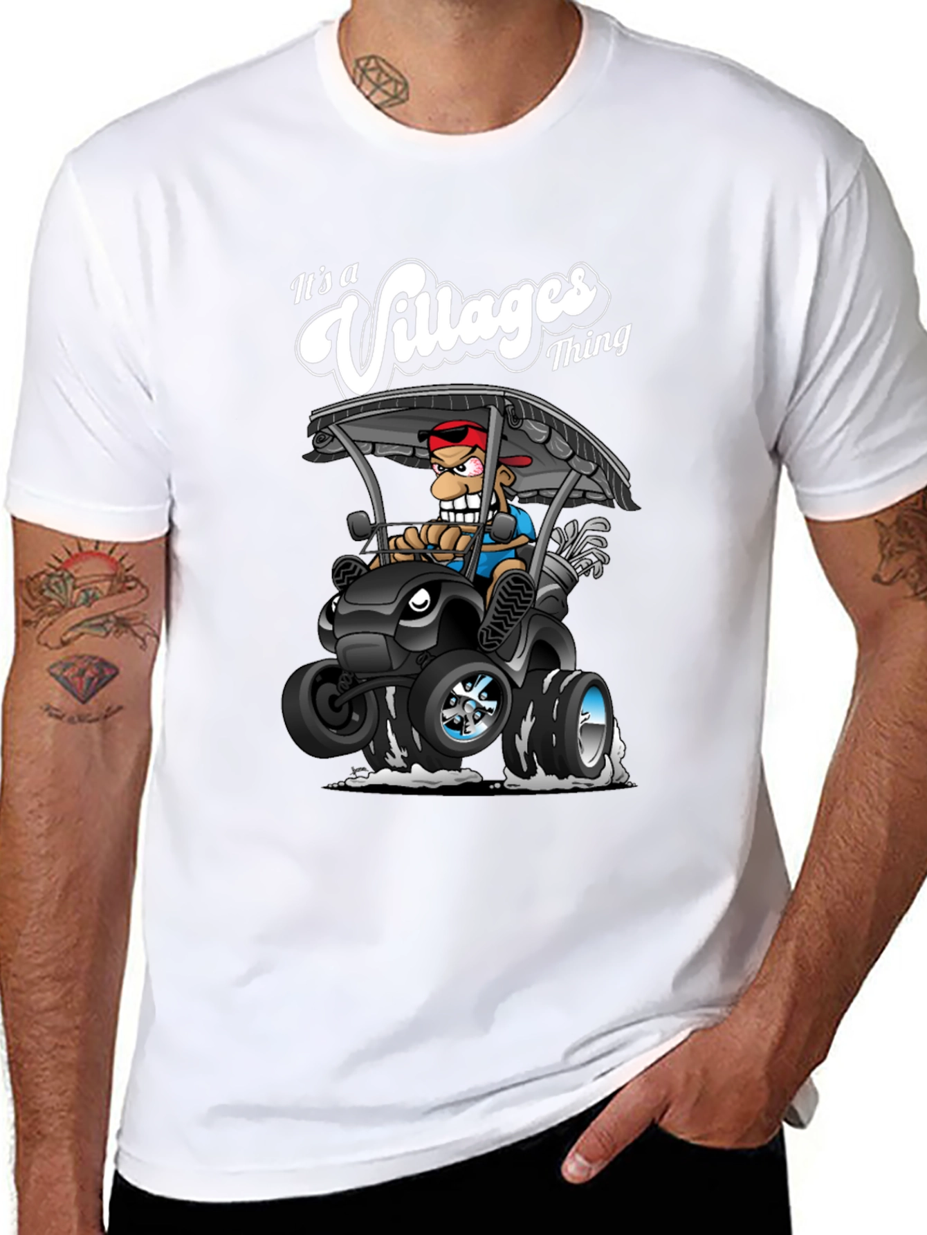 Its a Villages Thing Cartoon Golf Cart T-Shirt
