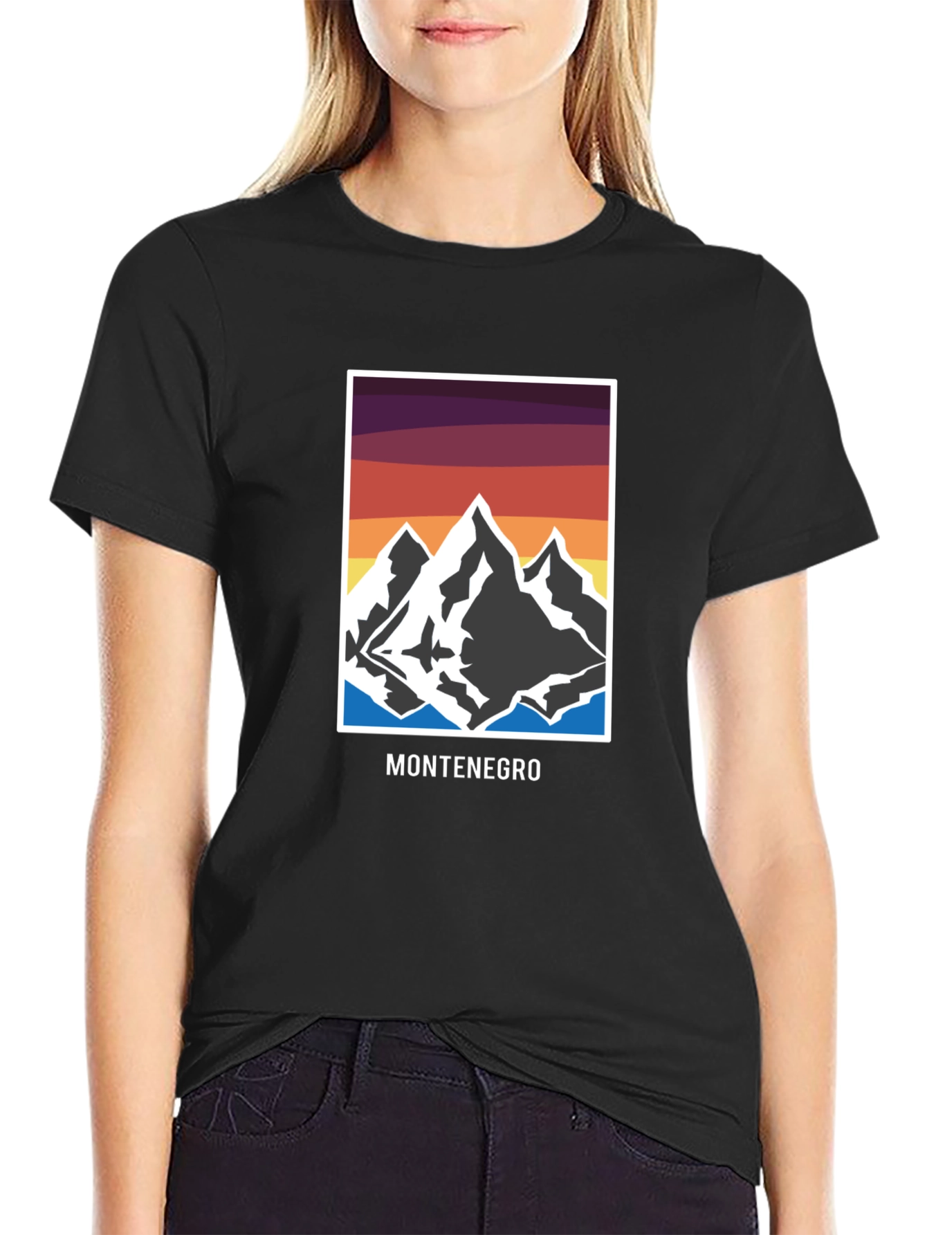 Montenegro Mountain Graphic Tee - Stylish Black T-Shirt