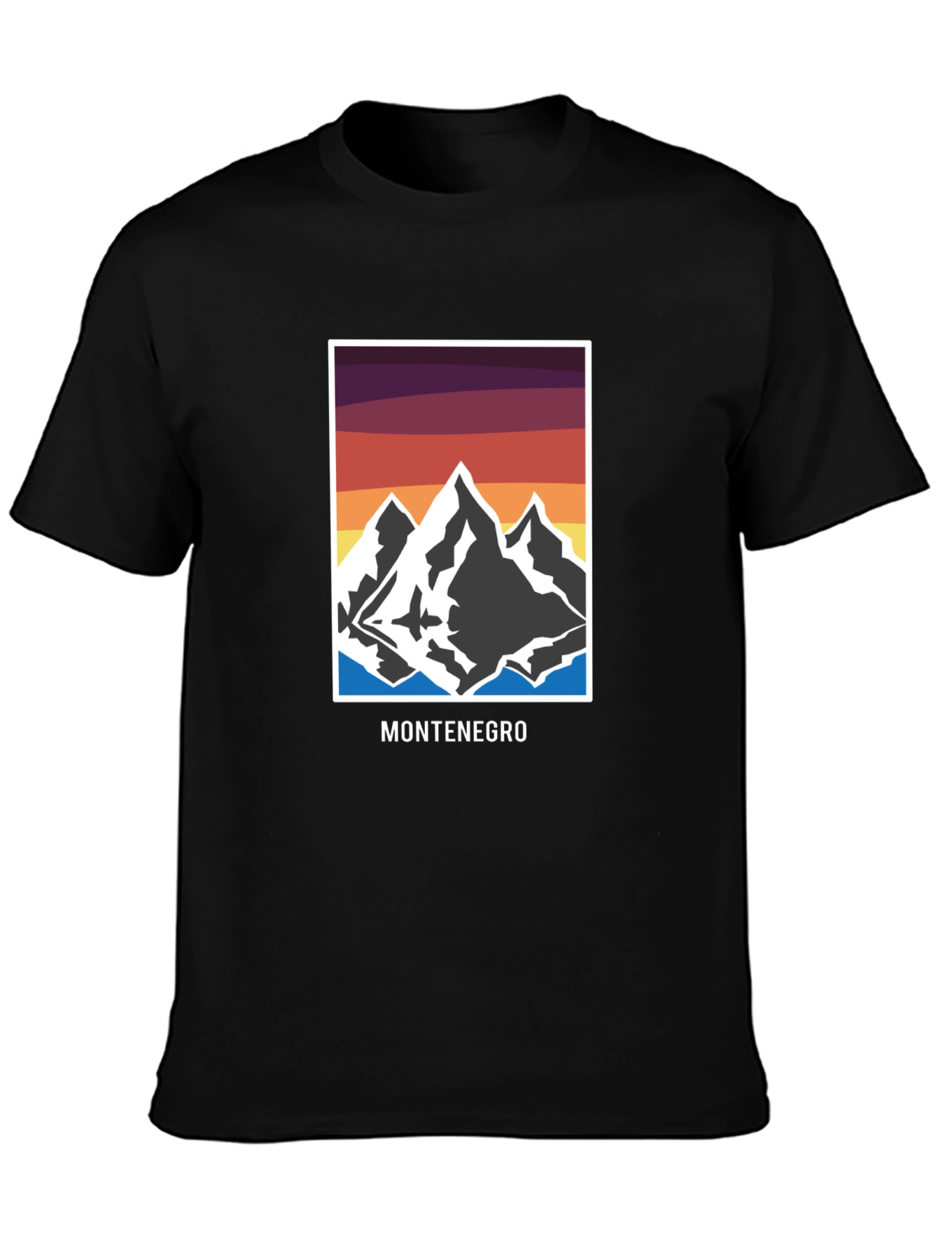 Montenegro Mountain Graphic Tee - Stylish Black T-Shirt