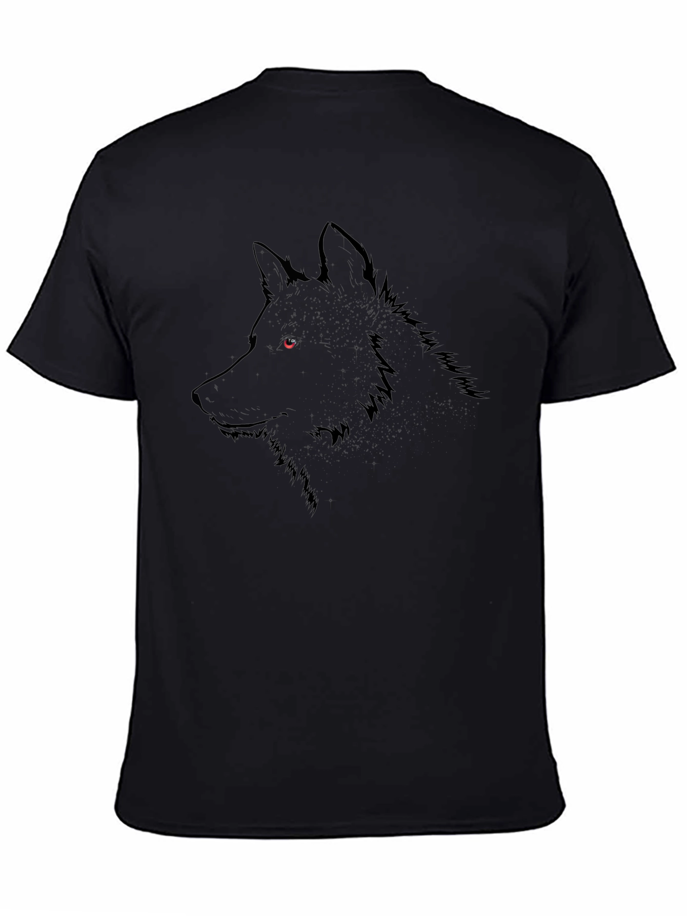 Mens Black Wolf Graphic Tee