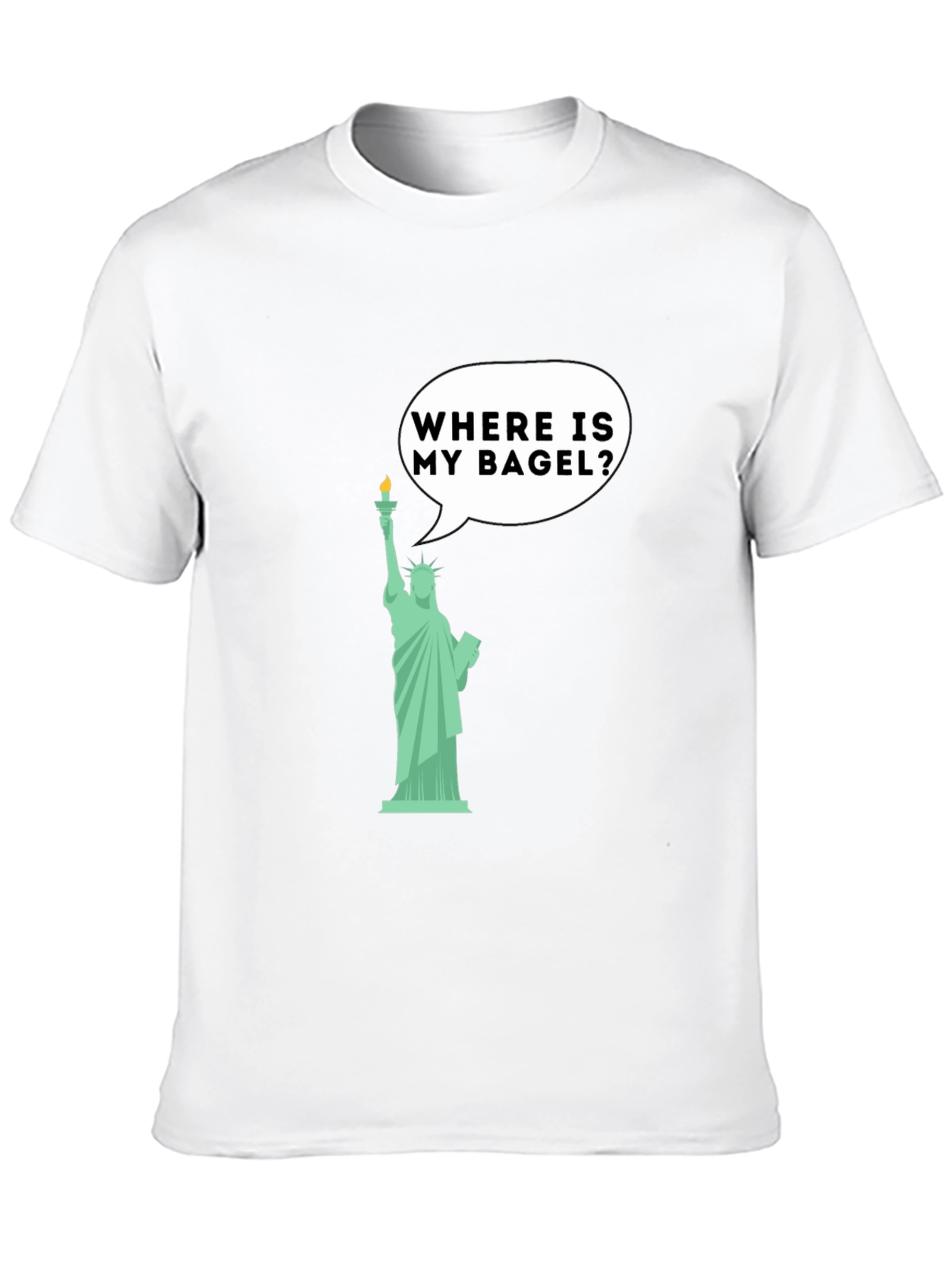 Funny Statue of Liberty Bagel Graphic T-Shirt