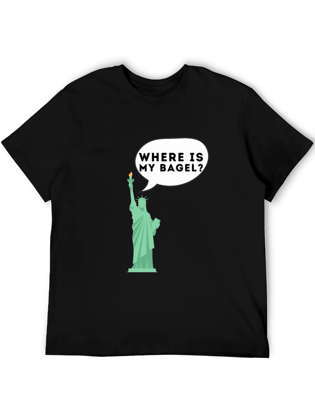 Funny Statue of Liberty Bagel Graphic T-Shirt