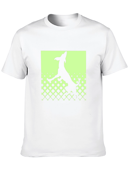 Dog Silhouette Graphic Tee - Mens Black T-Shirt