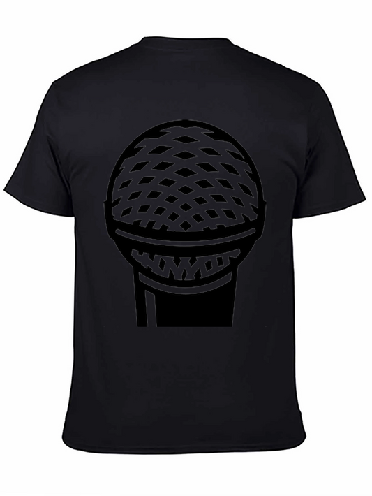 Vintage Microphone Black Graphic Tee