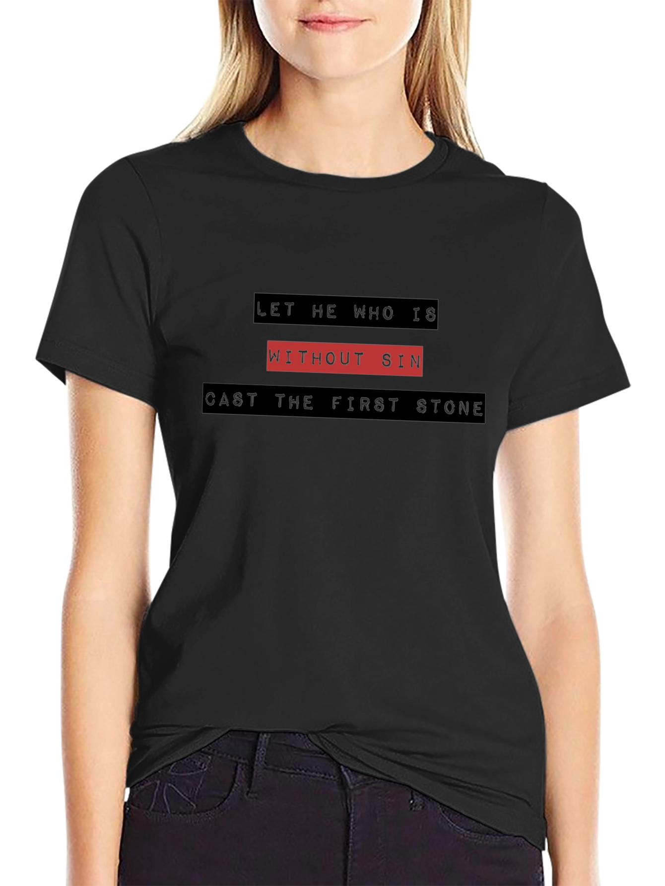 Without Sin Graphic Tee - Black Cotton T-Shirt