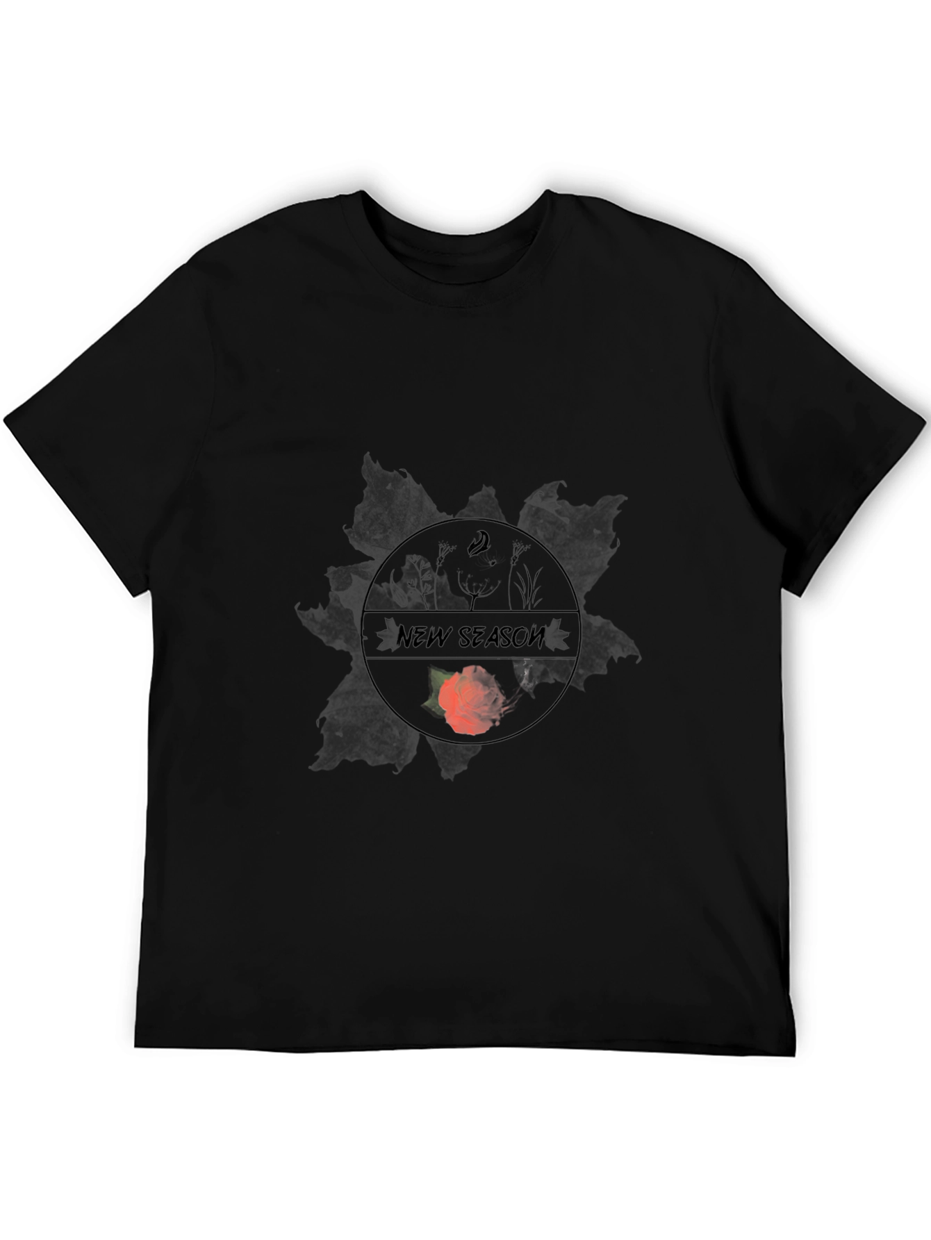 New Season Graphic Print Black T-Shirt