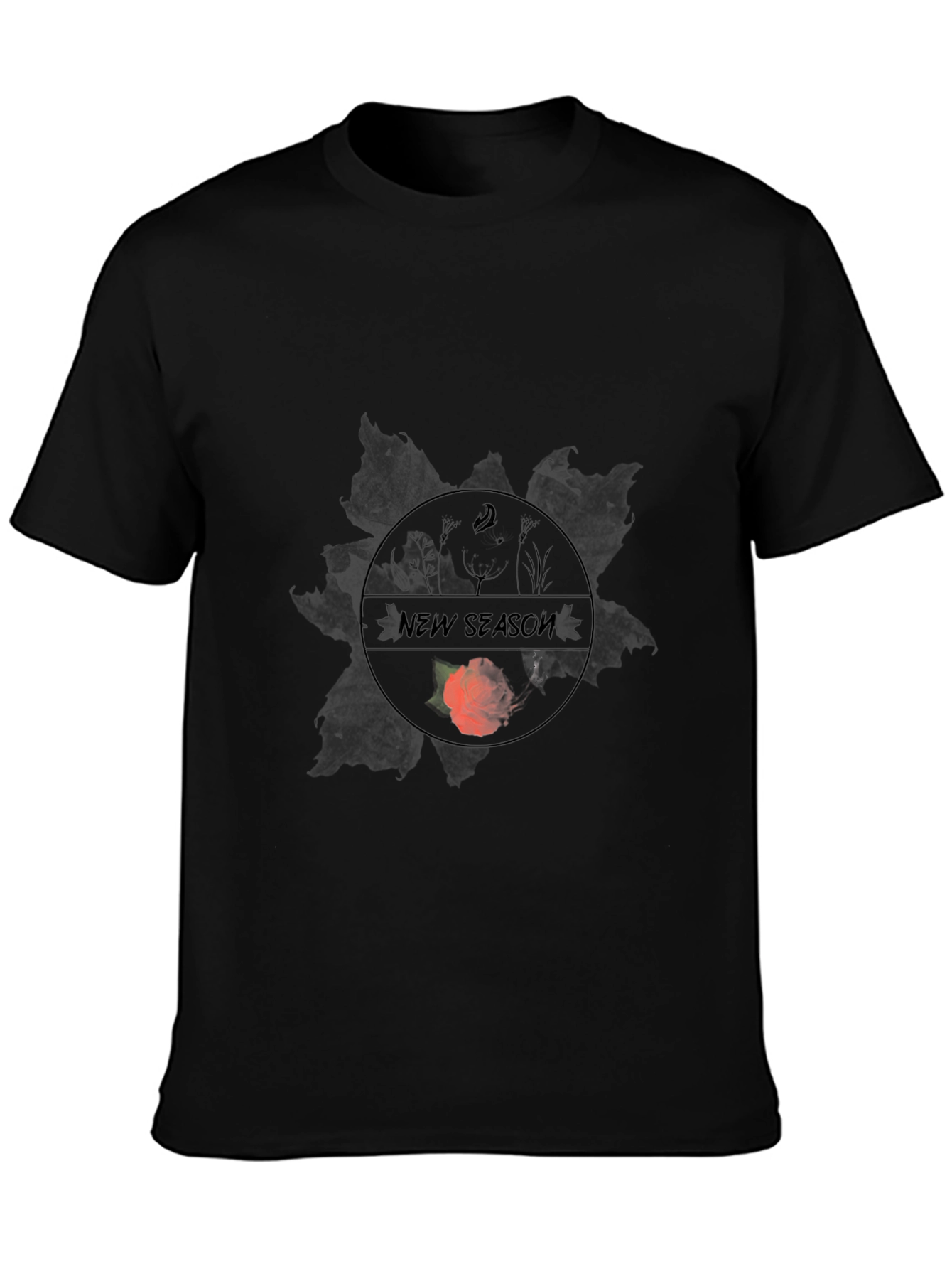 New Season Graphic Print Black T-Shirt