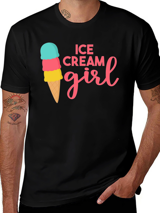 Ice Cream Girl Graphic Tee - Fun & Stylish Black T-Shirt