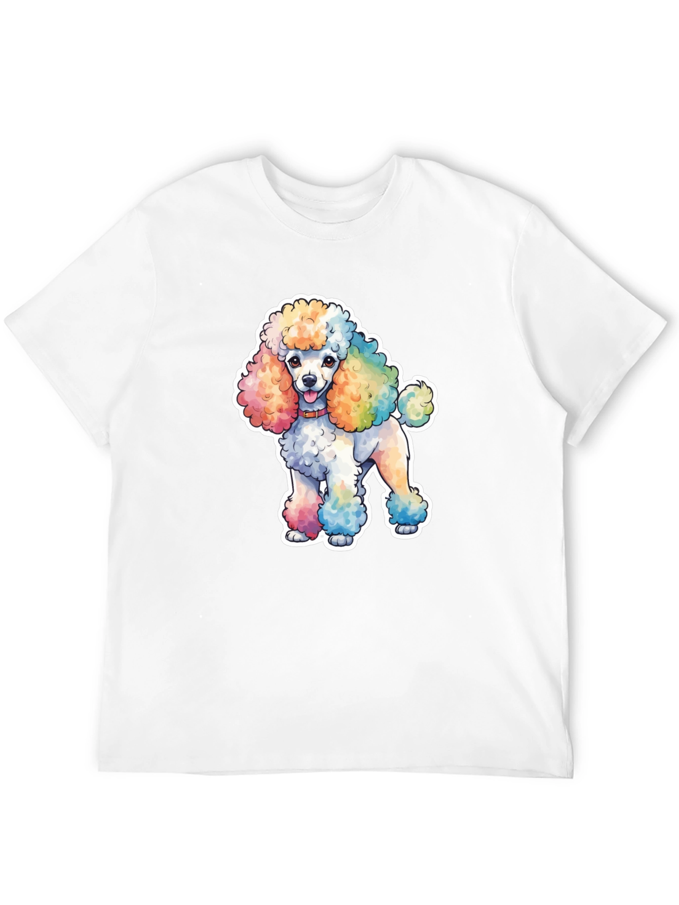 Rainbow Poodle Graphic T-Shirt