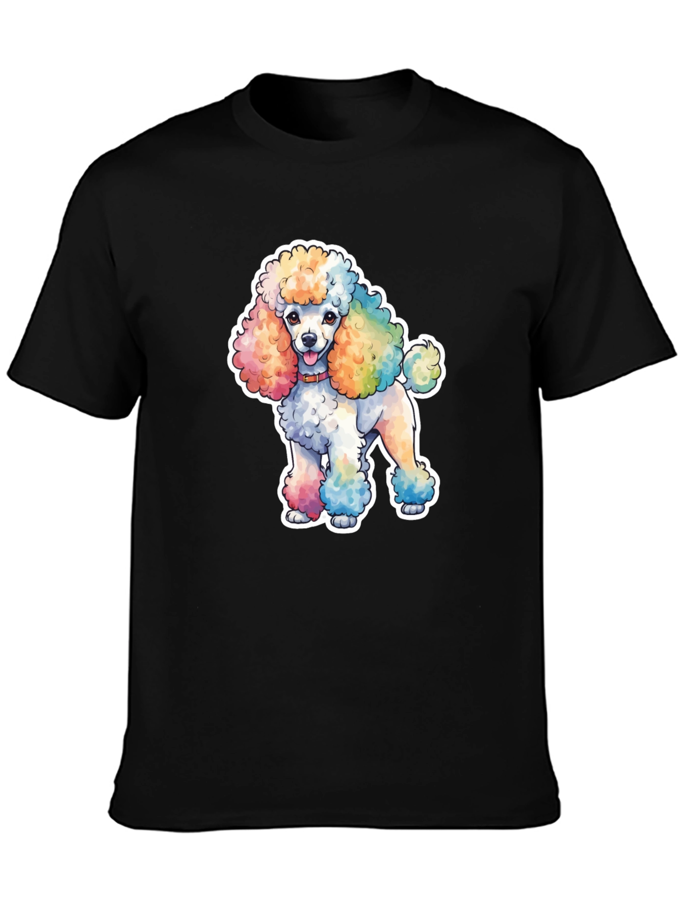 Rainbow Poodle Graphic T-Shirt