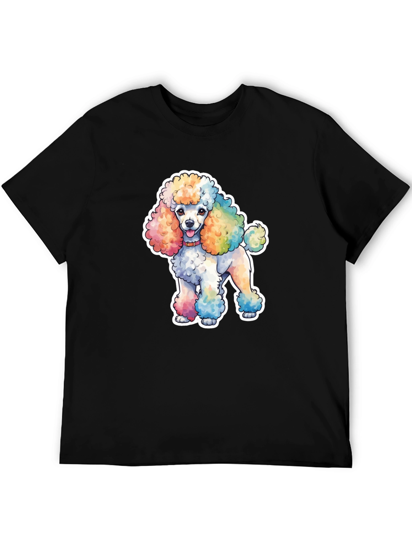 Rainbow Poodle Graphic T-Shirt