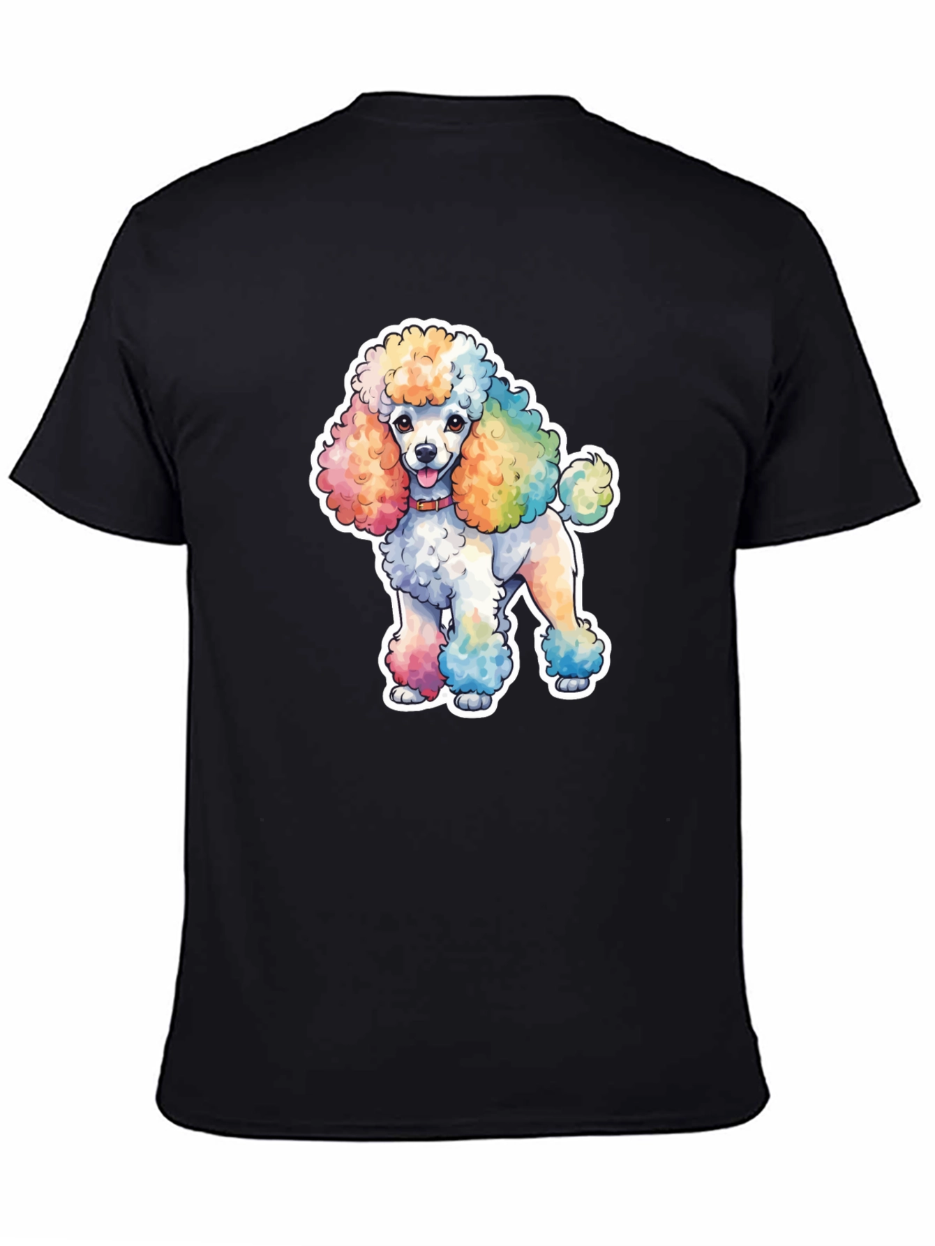 Rainbow Poodle Graphic T-Shirt