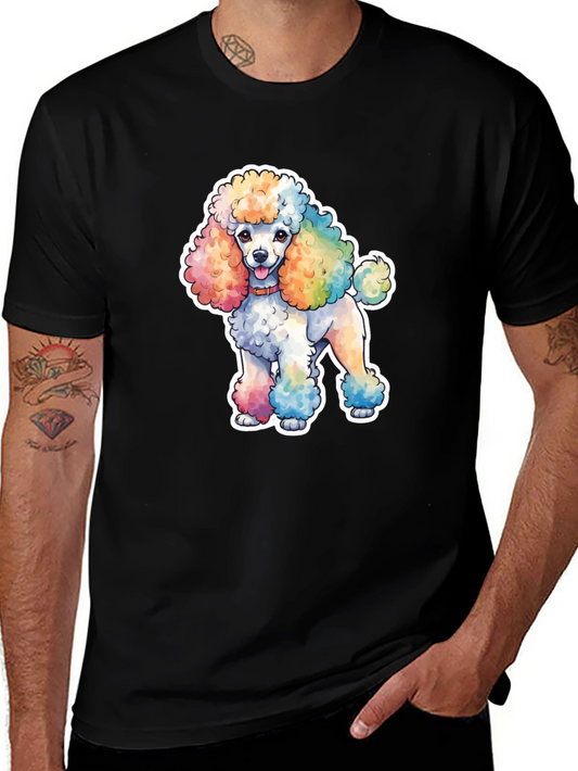 Rainbow Poodle Graphic T-Shirt