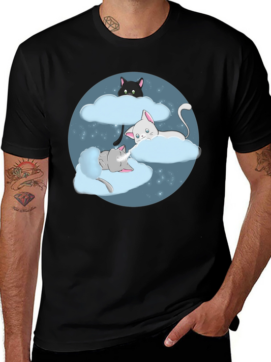 Dreamy Cats in Clouds Graphic Tee