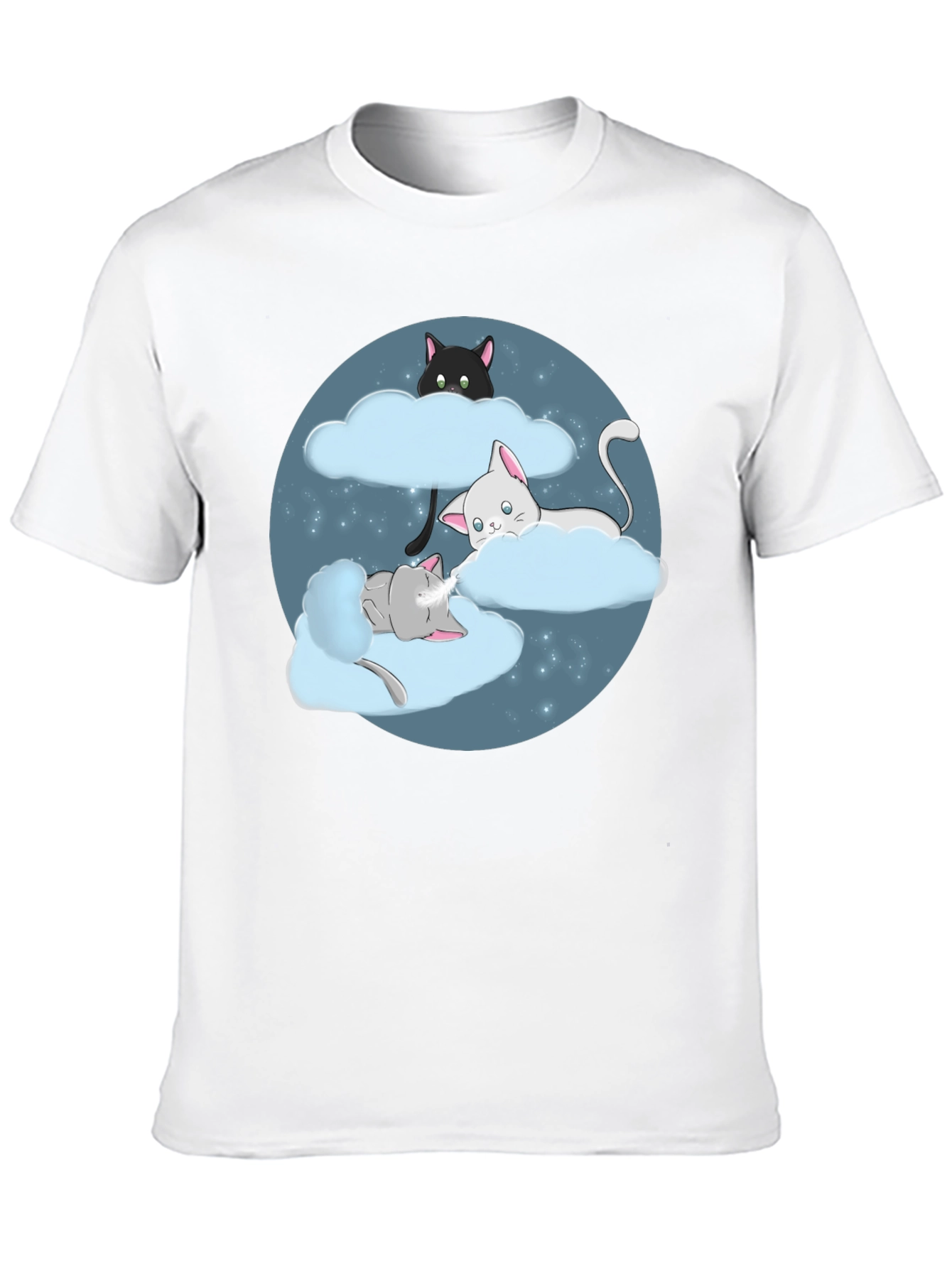 Dreamy Cats in Clouds Graphic Tee