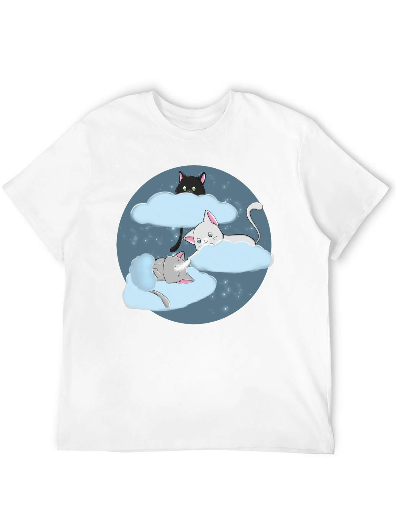 Dreamy Cats in Clouds Graphic Tee