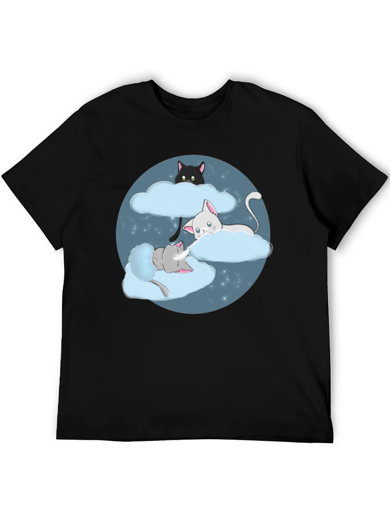 Dreamy Cats in Clouds Graphic Tee