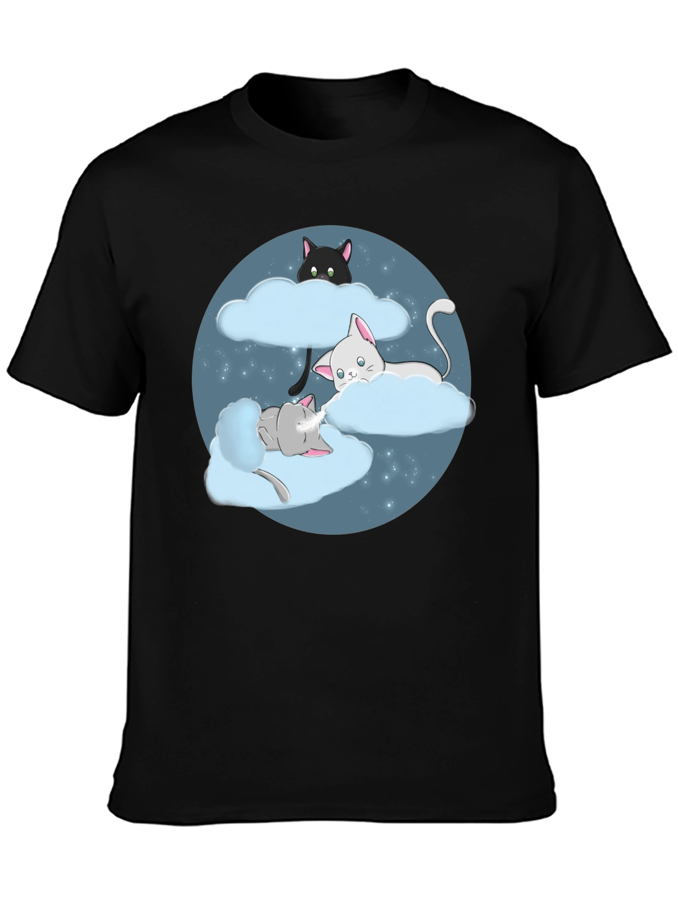 Dreamy Cats in Clouds Graphic Tee