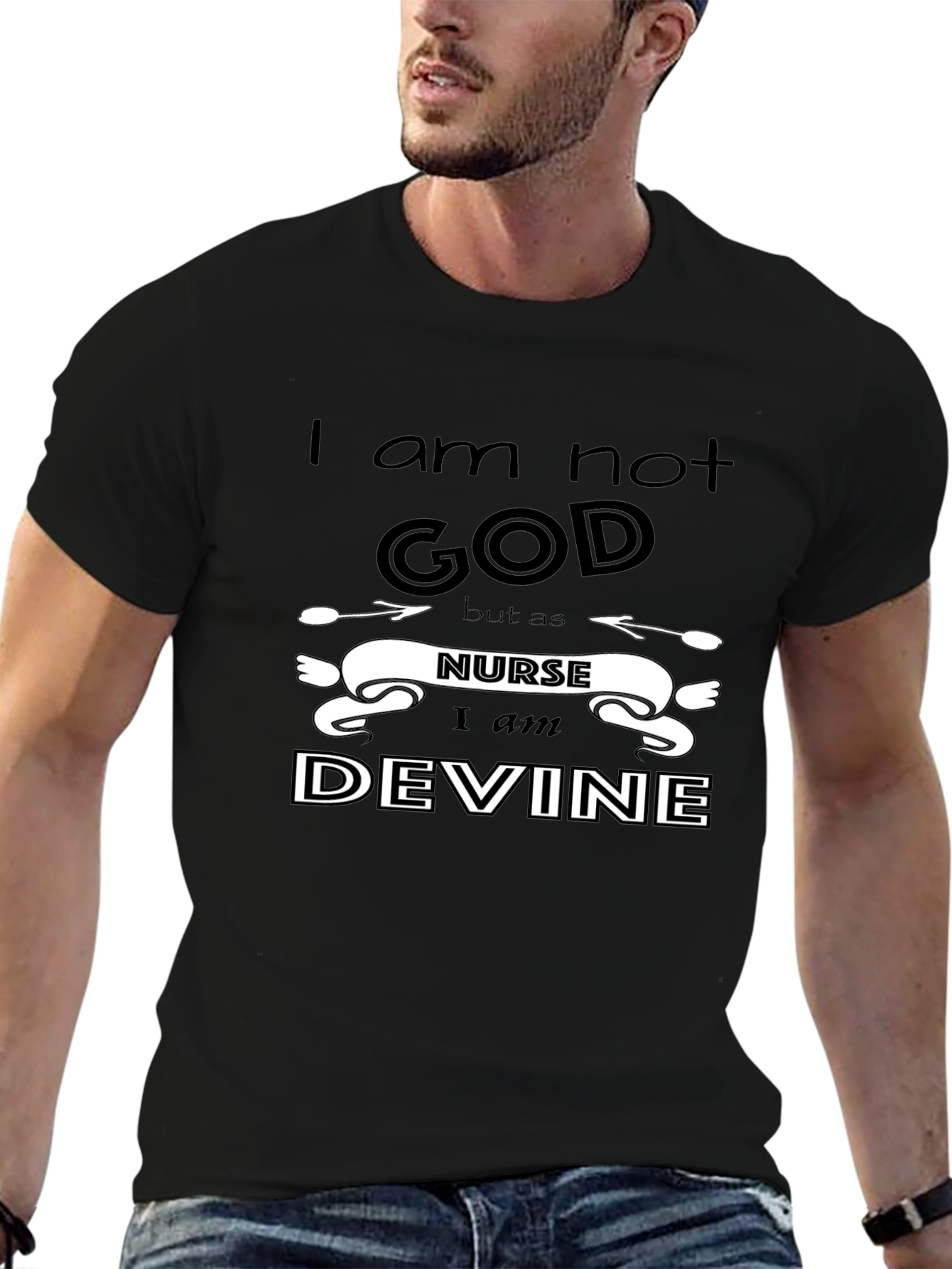 Nurse Devine Graphic T-Shirt - Black
