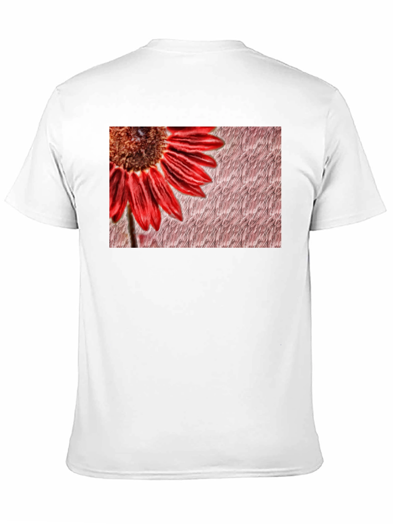 Red Flower Graphic Print Black Tee